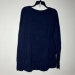 Athleta  navy blue long sleeve lightweight pullover side‎ slits size large Photo 5
