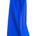 Assali  Royal blue pleated high waisted long slit maxi skirt Photo 0