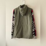 Thread & Supply Hooded Cargo Utility Jacket Aztec Knit Sleeve Green Size M Size M Photo 3