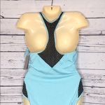 Kenneth Cole NWT Size XL Blue Mesh Tummy Control One Piece Bathing Suit Swimsuit Photo 3