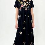 Johnny Was NWOT  Suki Embroidered Cap Sleeve Knit T-shirt Midi Dress Sz M Cotton Photo 0