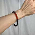 Carnelian Garnet Obsidian Crystal Gemstone Bead Bracelet Artisan Handmade Orange Photo 14
