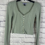 Vylette Y2K Coquette Girly Babydoll Long Sleeve Lightweight Cardigan Size Small Green Photo 0