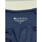 Athleta  Momentum‎ Long Sleeve Top Half Zip Ruched Running Navy Blue S Photo 5