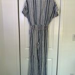 Kareena’s Striped Embroidered Tassel 100% Cotton Jumpsuit Size Large Blue Photo 1