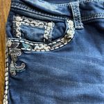 GRACE IN LA Jeans Bootcut Med Wash Bling Flap Pocket Embellished Distressed 28 Photo 7