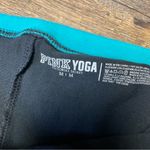 PINK - Victoria's Secret Y2K Victorias Secret PINK Foldover Black Teal Yoga Crop Leggings Capri Medium Photo 4