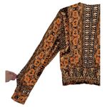 Free People  Wild & Free Boho V Neck Long Sleeve Cropped Blouse Top Size Large‎ Photo 10