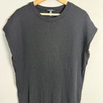 Eileen Fisher Short Sleeve Ribbed Midi Dress Women's 1X Black Lagenlook Jersey Photo 4