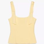 ZARA  light yellow stretch top with bows Photo 0