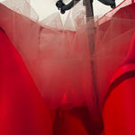 Vintage 90s Y2k Beaded Halter Gown Y Neck Lace up Open Back Organza Hot Pink XS Photo 7