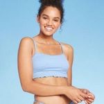 Xhilaration New NWT  Blue Smocked Cami Tank Bikini Swim Top Women's Size Small Photo 0