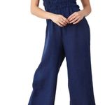 Bella Dahl NEW  smocked strapless jumpsuit in summer night navy revolve small Photo 0