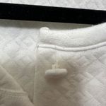 Miss Elaine Ivory Quilted Floral Embroidered‎ Button Front Cardigan Medium Retro White Photo 2