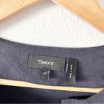 Theory Linen Blend Short Sleeve Shirt Dress in Black Photo 2