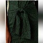 Amour Vert Green and Black Printed Midi Dress 3/4 Sleeve Knit Dress with Slit 3X Photo 3