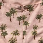 Tropical Palm Tree Square Neck Linen Smocked Beach Mini Dress Tan Cream M Size M Photo 6