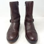 Ralph Lauren Womens Size 6 B Brown Leather Zip Buckle Ankle Fashion Boots Photo 2