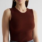 EXPRESS Brown Ribbed Tank Top Photo 1