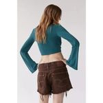 Urban Outfitters  UO Elle Keyhole Crop Tie Front Long Sleeve M Photo 2