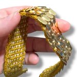 Vintage 50s 60s Womens Scales Stretch Belt Flower Buckle Accent Gold Tone Photo 6