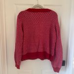 Fuzzy Christmas Cardigan Sweater Red V Neck Tree Buttons Festive Holiday Party Size XS Photo 6