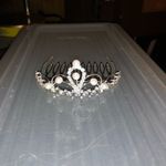 NWT! Silver rhinestone and Pearl tiny tiar… Silver Photo 2