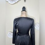 Lulus NTM: Lulu’s Festive Forever Black Satin Long Sleeve Mini Wrap Dress in Size XS Photo 10