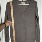 Tahari  Womens Sweater‎ V Neck Long Sleeve Brown XS Photo 0