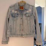 Levi's Floral Embroidered Light Blue Jean Jacket Photo 0