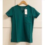 FIGS Women's Catarina One Pocket Scrub Top in Hunter Green, Size X-Small Photo 8