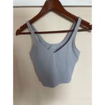 Lululemon Align Arise Tank in Blue Linen Size 2 Shelf Bra Crop Top Photo 4