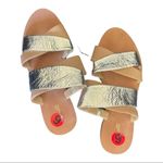 Diane Von Furstenberg Diane‎ von Furstenberg Blake Slide 6 Tan Silver Sandals Photo 3