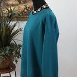 Mondetta Lady Scuba Sweatshirt Long Sleeves Large Crew Neck Verdigris Color Photo 3