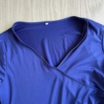 Royal Blue Long Sleeve Stretch Wrap V Photo 1