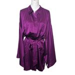 Retrofete NWT Scottie Purple Kimono Sleeve Belted Dress Women’s Size XL Silk Photo 1