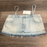 ZARA  Crop Denim Jean Spaghetti Strap Top - NWT Photo 1