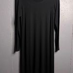 Eileen Fisher  Black Jersey Viscose Long Sleeve Shift Dress Women’s XSMALL Photo 1