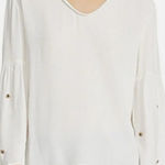 Maje Loust Bee Embellished Blouse Ecru Cream Size 2 US Medium Photo 0