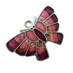 Boutique Delicate Butterfly Necklace Pendant Bracelet Charm Metallic Red and Gold Tone Photo 2