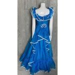Vintage handmade lace ruffle southern belle retro dress cosplay costume Blue Photo 1