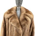 Vintage Full Length Pastel Mink Coat Double Breasted Notch Collar 70’s Classic Tan Size M Photo 1