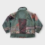 VTG 80s East West Patchwork Bomber Puffer Jacket Womens M Boho Cowgirl Grunge Green Size M Photo 14