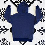 Aerie Cozy Quarter Zip Teddy Sherpa Fleece Pullover Hoodie Navy Blue Medium Photo 6