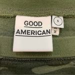 Good American Women's Off The Shoulder Green Camo Sweatshirt Size 5 - XXL Photo 3