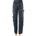 The Fix Women's Blue Straight Leg High Waisted Cargo Denim Jeans Pants Size 0 Photo 3