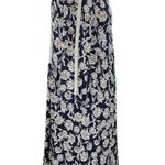 J.Jill  Navy Floral Split Neck Oversized 3/4 Sleeve Knit Dress Photo 5