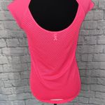 Under Armour heat gear scoopneck cap sleeve open mesh back top pink small Photo 10
