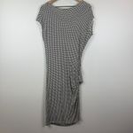 CAbi Monroe Dress Womens M Black White Geometric Stretch Bodycon Faux Wrap 614 Photo 2