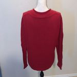 North Crest  red geometric pattern lined neck v-neck sweater Photo 5